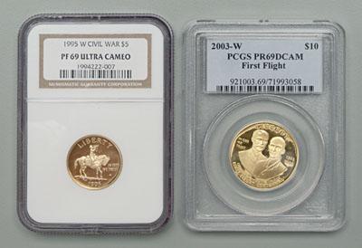 Appraisal: Two proof U S gold coins both commemoratives Civil War