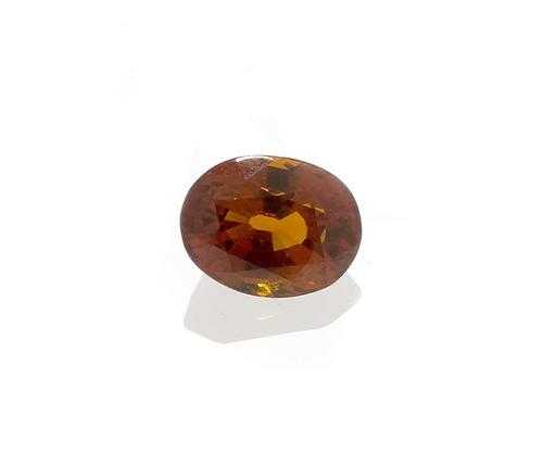 Appraisal: UNSET SAPPHIRE Oval yellowish-orange sapphire of ct With Gemlab Report