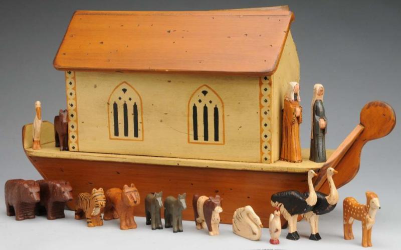 Appraisal: Wooden No Noah s Ark Description Royston Co American Beautifully