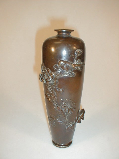 Appraisal: A Japanese Meiji period bronze table lamp base of slender