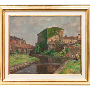 Appraisal: Sarah Speight Blakeslee American - Old Mill Canal Lock Oil