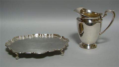 Appraisal: GOOD GEORGIAN STYLE PLATED WAITER Of shaped oval form with