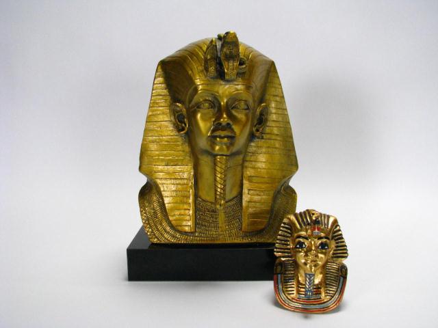 Appraisal: Bust depicting King Tutankhamen of cast plaster with gold overlay