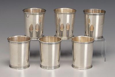 Appraisal: Six sterling Presidential julep cups one each for Ronald Reagan