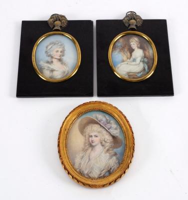 Appraisal: th Century English School Portrait Miniature of a Lady bust