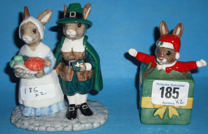 Appraisal: Royal Doulton Bunnykins Figures Santas Little Helper DB And Pilgrim