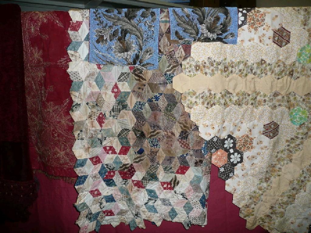 Appraisal: A group of fabric pieces two pieces of patchworks two