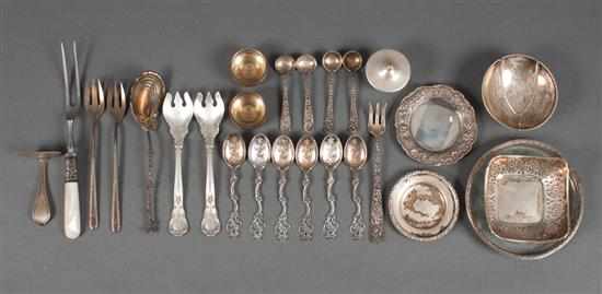 Appraisal: Twenty-seven American and European sterling silver small serving pieces and