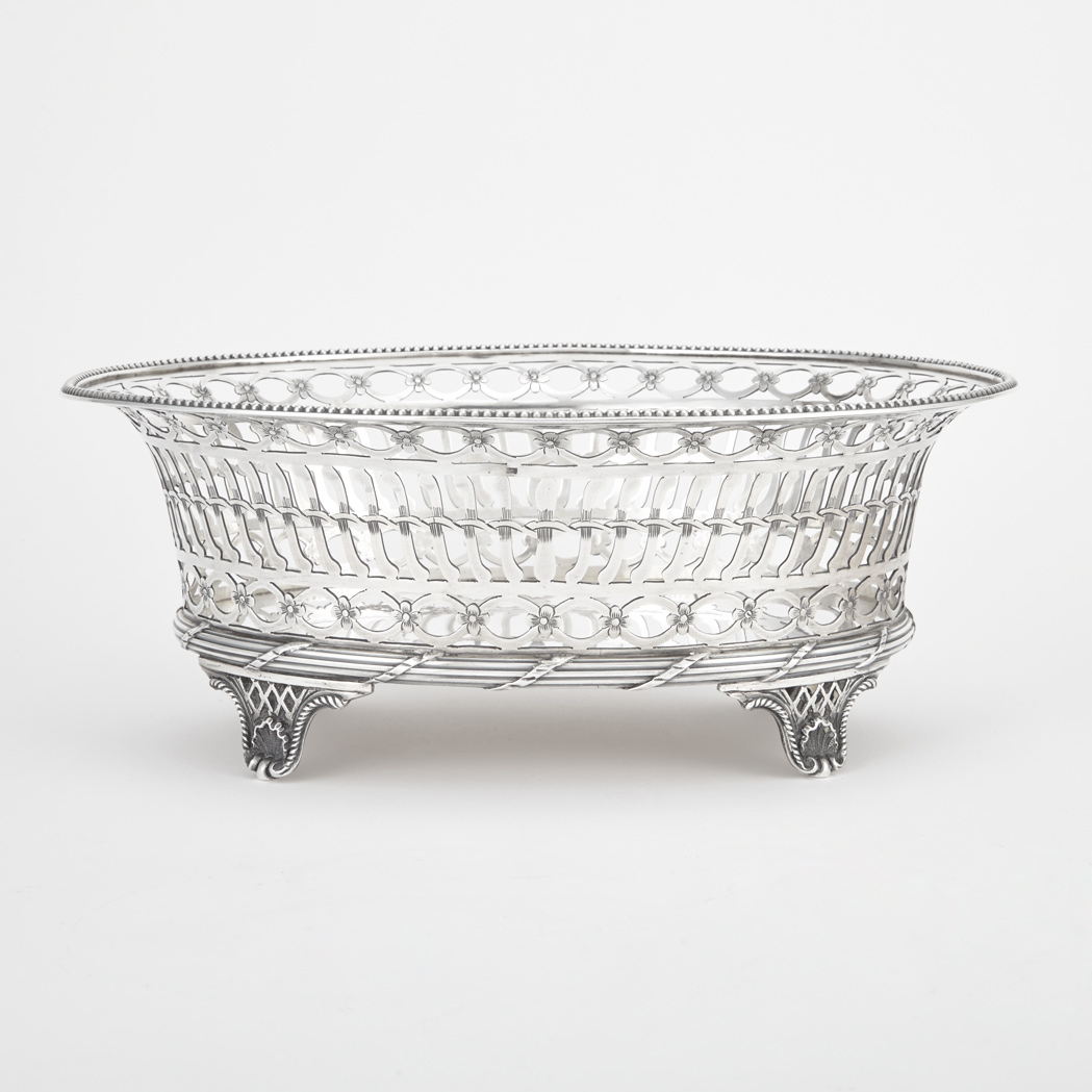 Appraisal: Victorian Sterling Silver Basket Probably Samuel Beaumont London circa Of