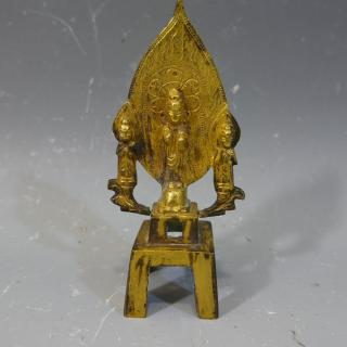 Appraisal: NO RESERVE ON THIS LOT ANTIQUE CHINESE GILT BRONZE BUDDHA