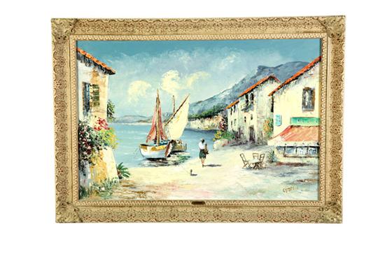 Appraisal: VILLAGE BY THE SEA SIGNED CAMPRIO ITALIAN SCHOOL MID TH