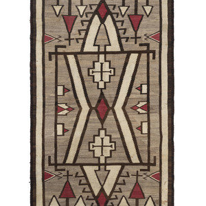 Appraisal: Navajo Crystal Pattern Weaving Rug first quarter th century hand-spun