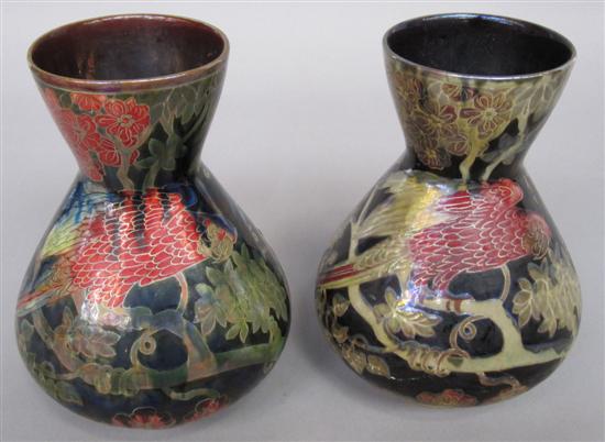 Appraisal: A PAIR OF ZSOLNAY VASES Each a balluster form with