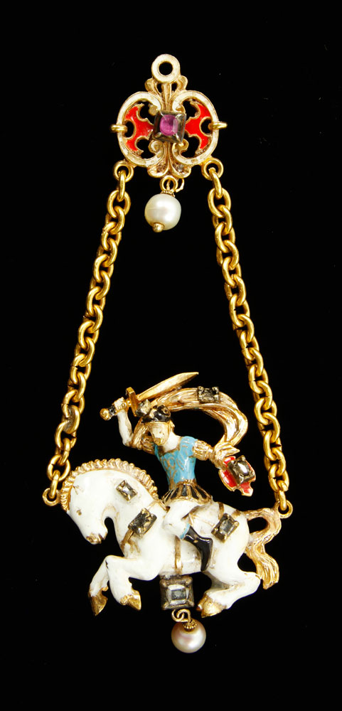 Appraisal: - Gold Pendant of Warrior Pendant of a mounted warrior