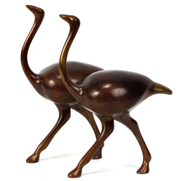 Appraisal: Loet Vanderveen modern bronze ostriches Signed and numbered H x