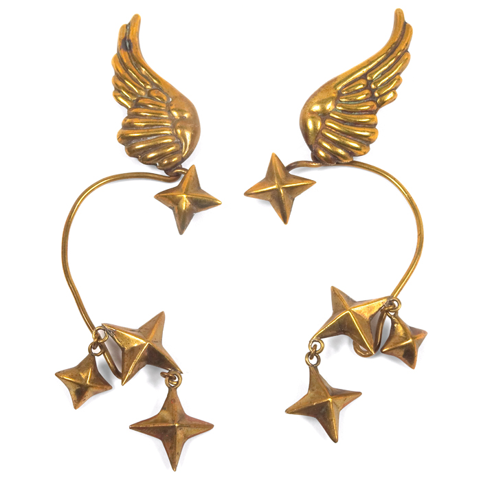 Appraisal: Hubert Harmon ear cuffs Taxco Mexico c gilt silver adorned