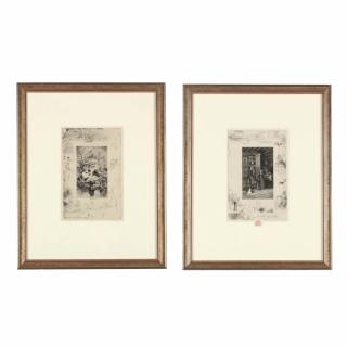 Appraisal: F lix Hilaire Buhot French etching drypoint and aquatint to