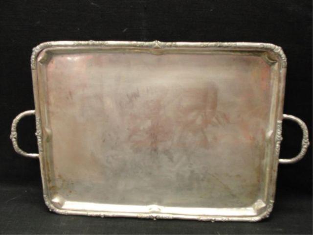 Appraisal: Sterling Large Handled Tray Signed Sanborn From an East th