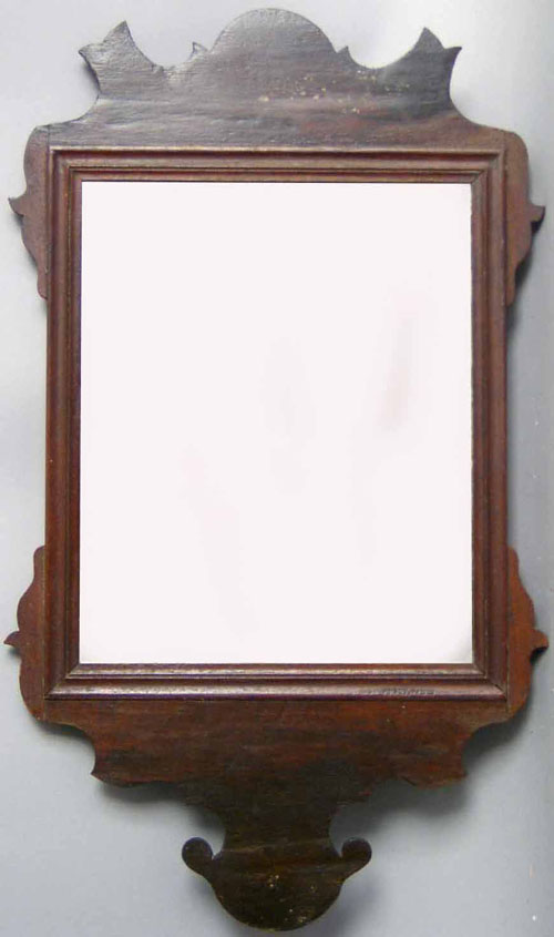 Appraisal: Chippendale mahogany looking glass early th c h