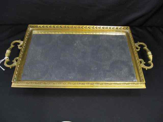 Appraisal: Baccarat Bronze Mirrored Tray handled footed '' x '' signed