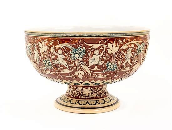 Appraisal: A Large Continental Faience Punch Bowl Diameter inches A Large