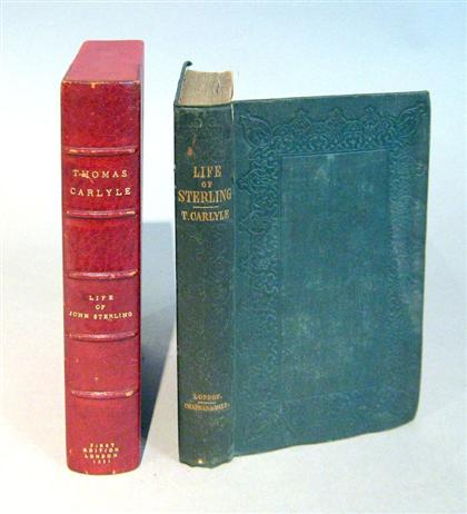 Appraisal: vol Carlyle Thomas Life of John Sterling London Chapman and