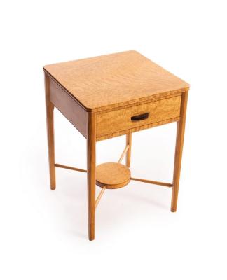 Appraisal: Peter Evans died a birds eye maple small table fitted