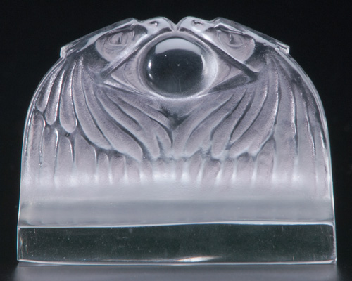 Appraisal: R LALIQUE Paperweight Deux Aigles clear and frosted with gray