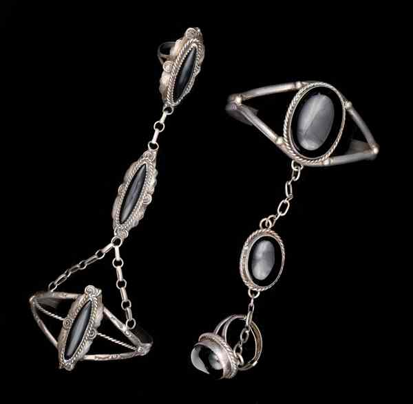 Appraisal: Vintage Sterling Silver ''Bracelet-Ring'' Earring Collection A grouping of three