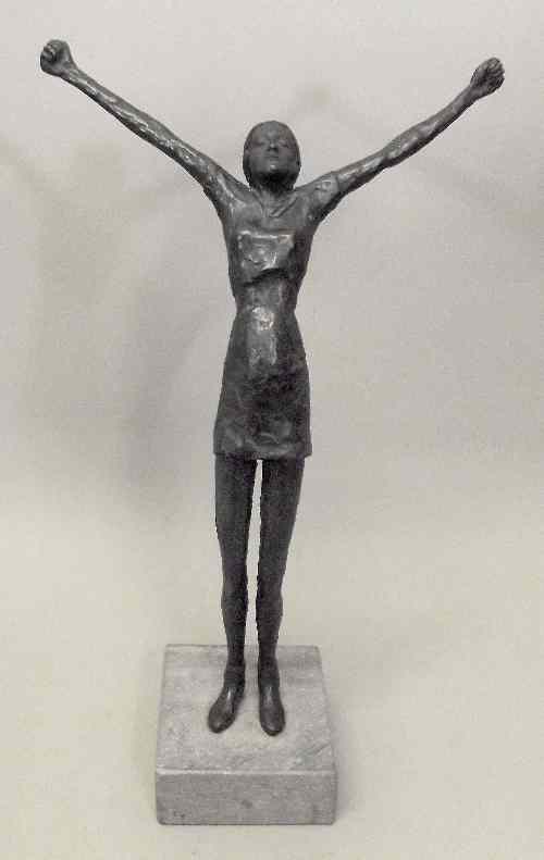 Appraisal: Herda Van-Ecke - Bronze figure - ''Freedom'' ins high on