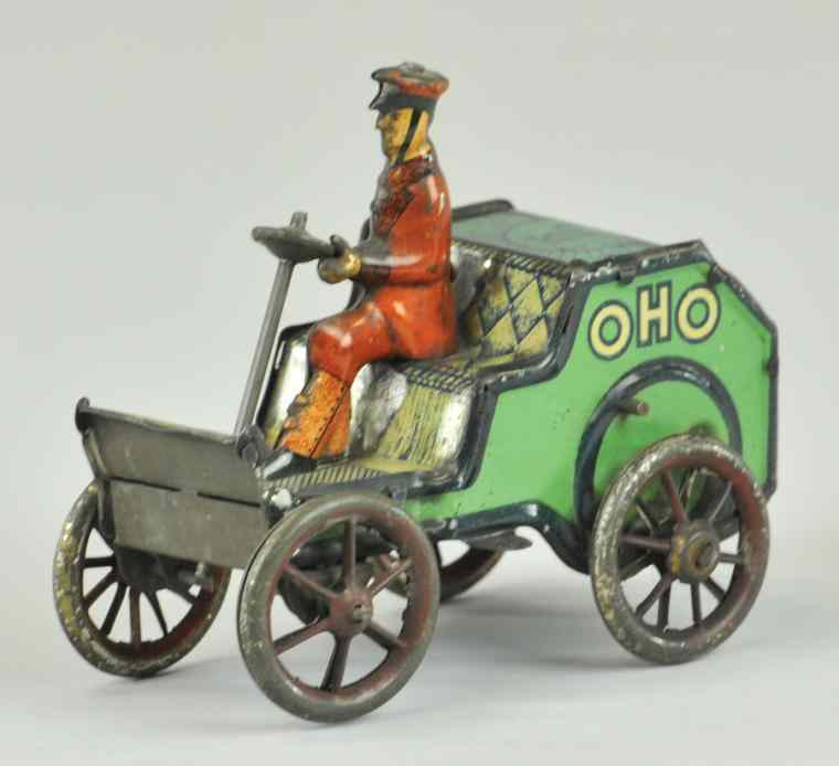 Appraisal: LEHMANN OHO AUTOMOBILE Germany lithographed tin clockwork driven open auto