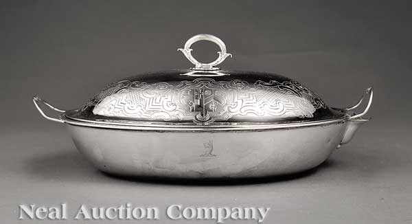 Appraisal: A Georgian Sterling Silver Oval Entree Dish and Cover John