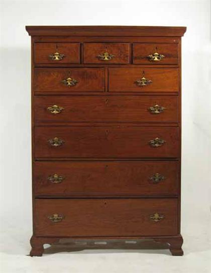 Appraisal: Chippendale inlaid walnut tall chest of drawers pennsylvania circa The