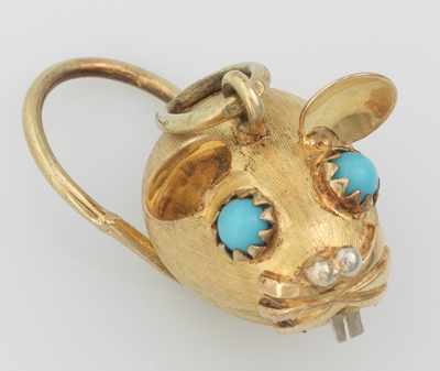 Appraisal: A Whimsical Gold Mouse Pendant k yellow gold pendant in