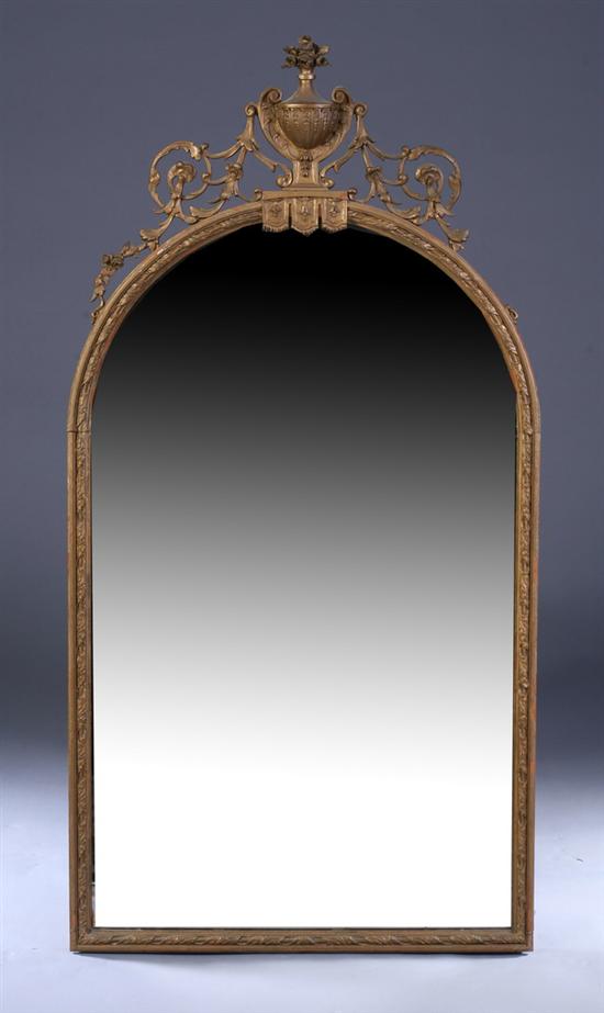 Appraisal: NEOCLASSICAL STYLE GILT-GESSO OVER WOOD WALL MIRROR late th early