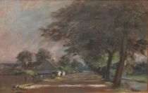 Appraisal: Clark Crum American th Century Barbizon Landscape Pastel drawing by