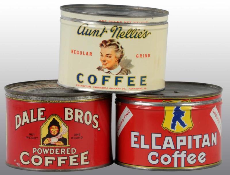 Appraisal: Lot of -Pound Coffee Tins Description Includes one for Dale