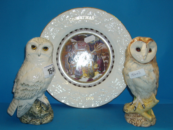 Appraisal: Whisky Decanters Barn Owl and Snowy Owl Made For Whyte