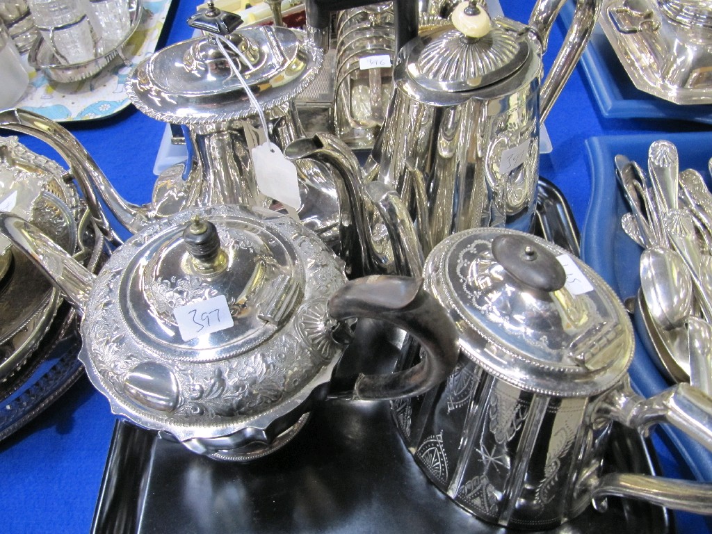 Appraisal: Lot comprising assorted EP teapots and coffee pots