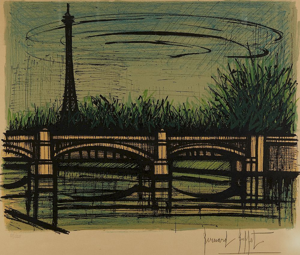 Appraisal: Bernard Buffet Lithograph Eiffel Tower Bernard Buffet - Lithograph on