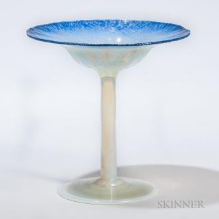 Appraisal: Tiffany Opalescent and Favrile Glass Compote Art glass New York