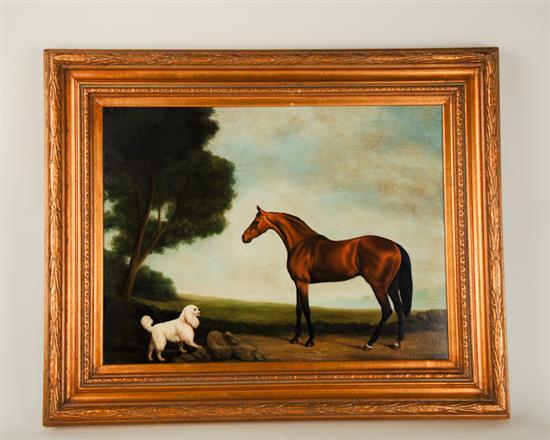 Appraisal: Shipley th C Portrait of a Thoroughbred and White Dog