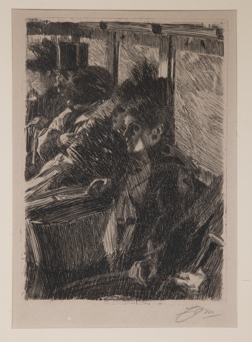 Appraisal: ANDERS LEONARD ZORN IL SWEDEN - The Omnibus etching on