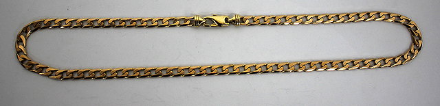 Appraisal: A CARAT GOLD FLAT LINK CHAIN cm long and approximately