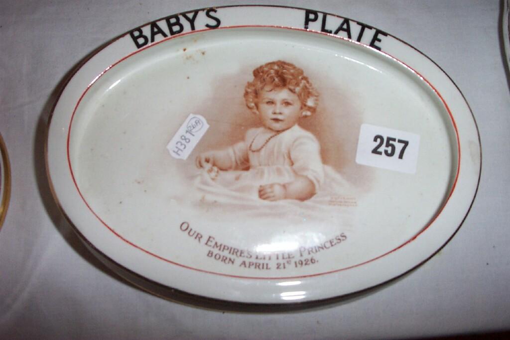 Appraisal: A Paragon china baby's feeding plate of oval form with