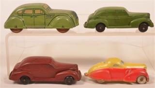 Appraisal: Four Various Toy Cars Three are Auburn Rubber Corp and