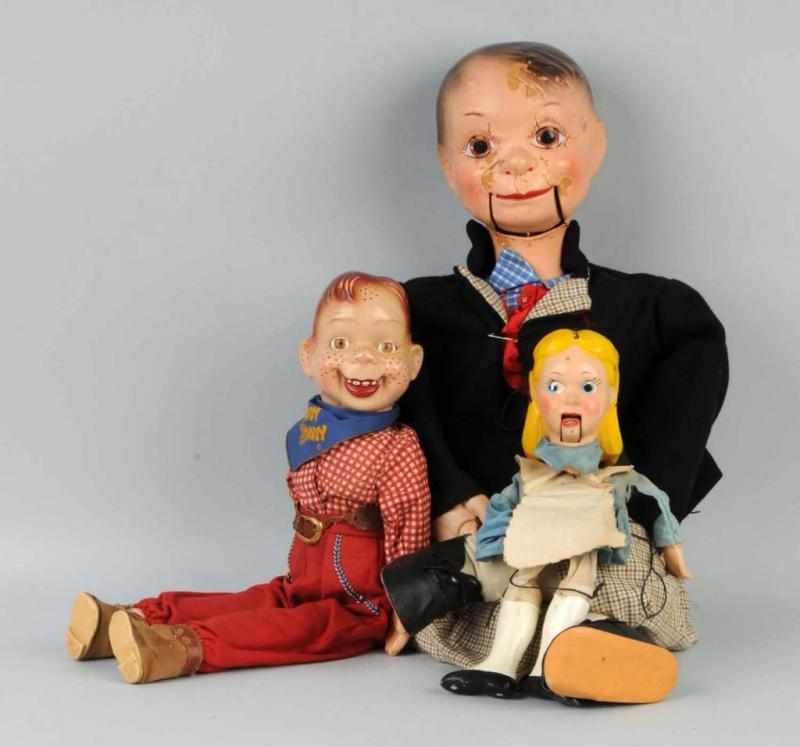 Appraisal: Lot of Marionettes and Puppets Description Willie Talk Regal Doll