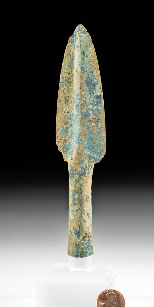 Appraisal: Luristan Copper Spearhead w Attractive Patina Ancient Near East Northwestern