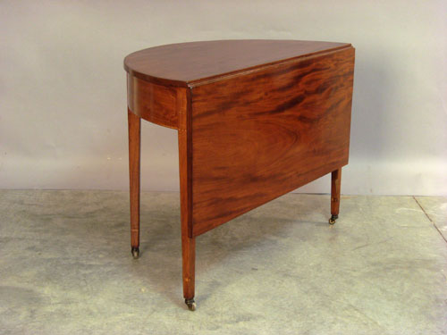 Appraisal: Hepplewhite inlaid mahogany table ca h x w