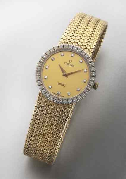 Appraisal: Ladies Concord K gold and diamond wrist watchhaving a brushed